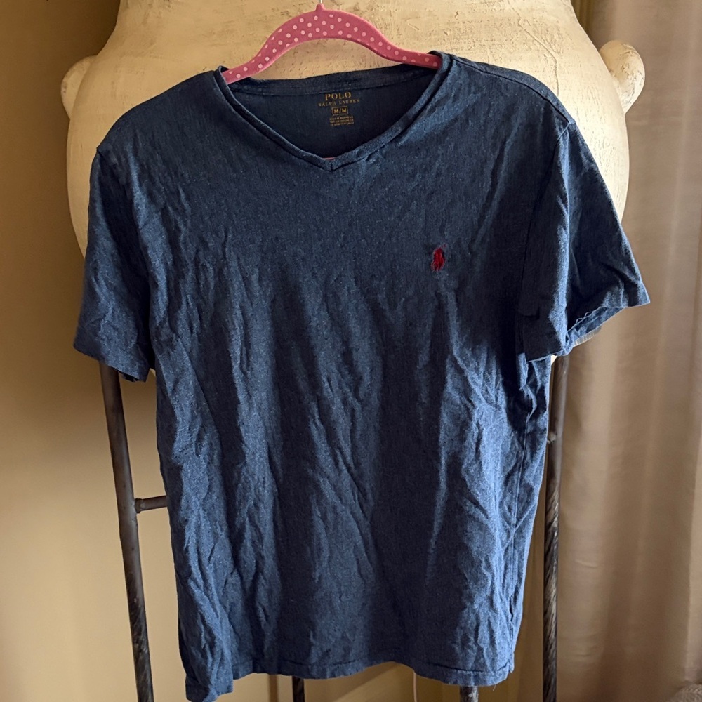 Polo by Ralph Lauren Men's Navy V-Neck Tee